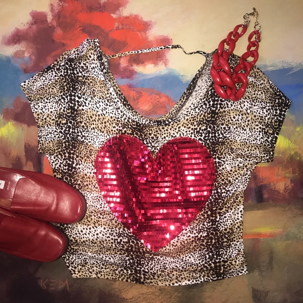 Sequin heart top​